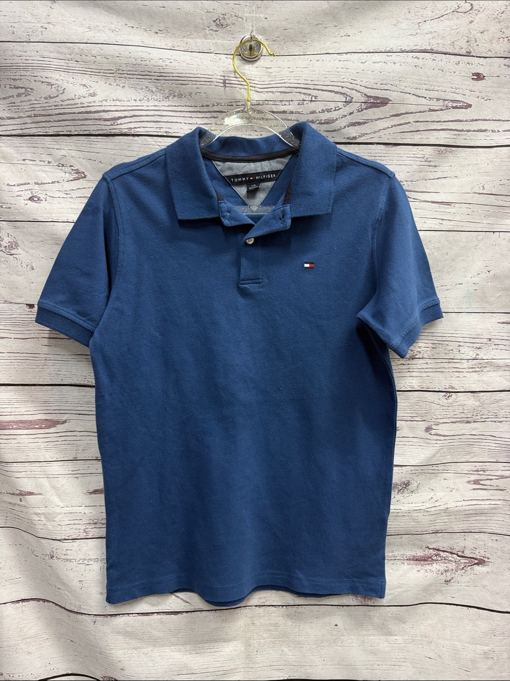 Tommy Hilfiger Navy Polo Shirt Size Large 16/18